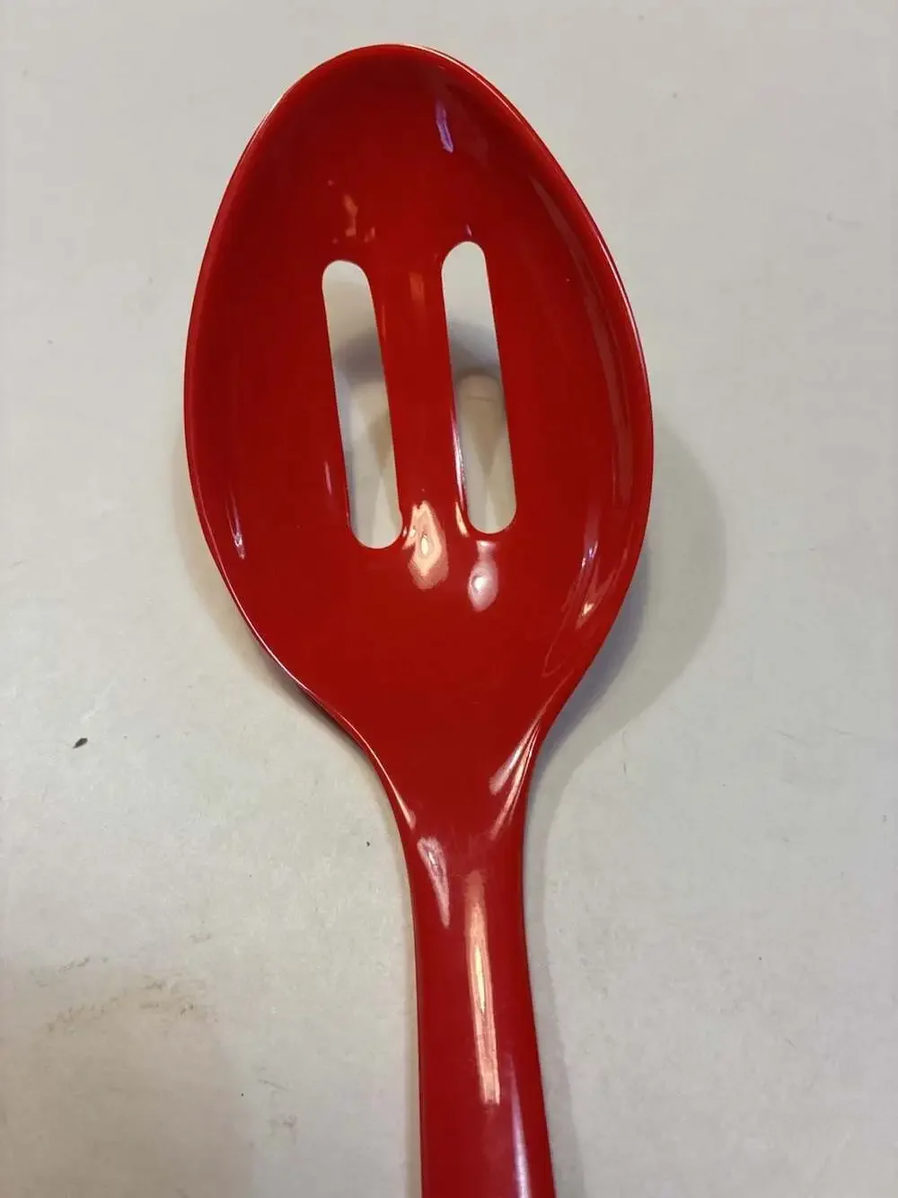 Betty Crocker Red Melamine Slotted Serving Spoon